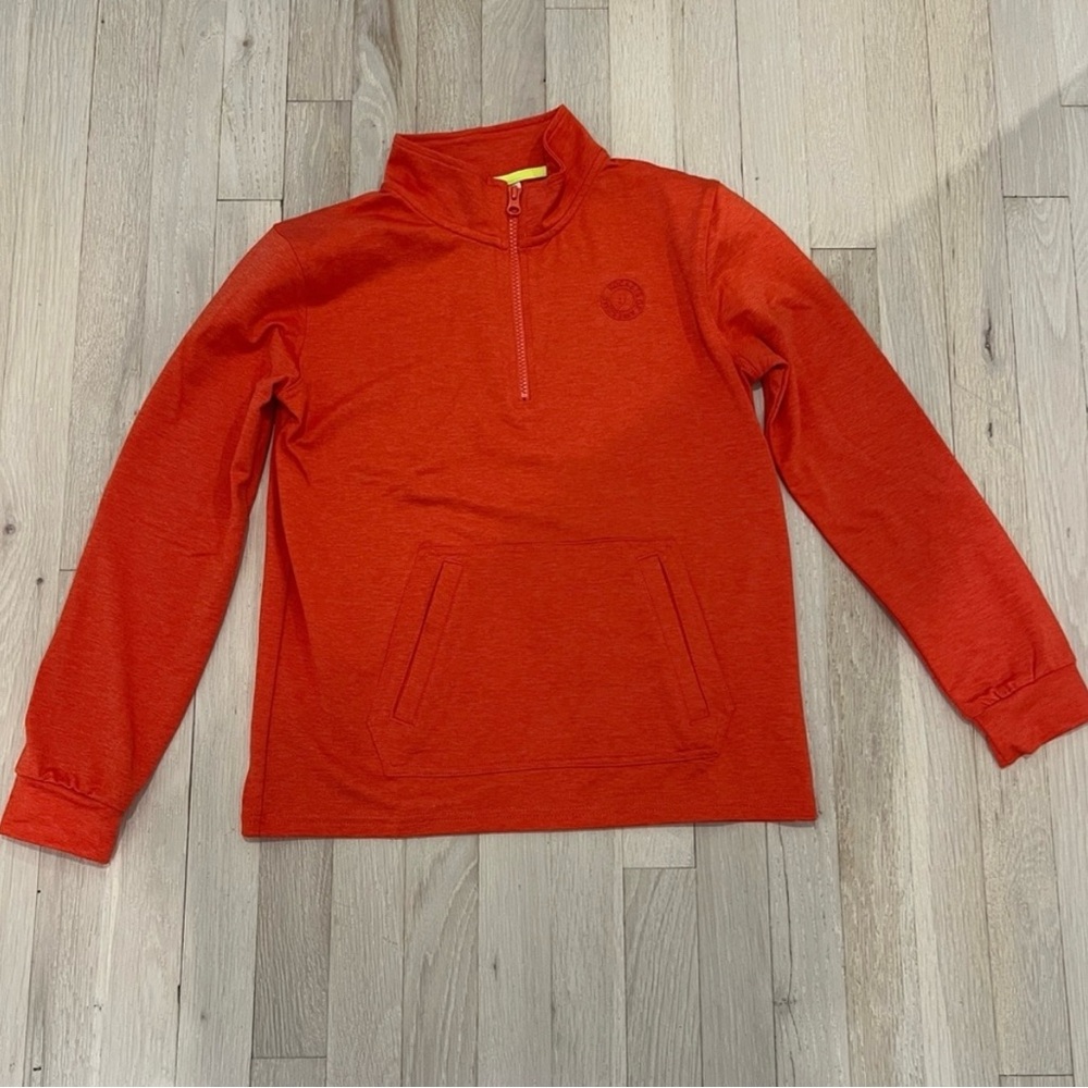 Rockets of Awesome The Relay Zip Popover Orange Sweatshirt Boys Size 14 NWOT - Picture 2 of 6